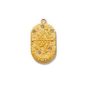 1 Paire De Pendentifs Géométriques Rétro En Acier Inoxydable Plaqué Or  Avec Strass Pour Femme, Série Simple h5 Image6