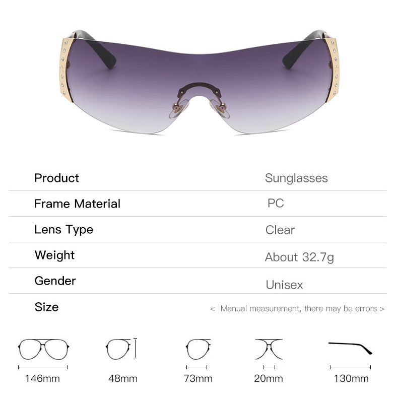 1 Paire De Lunettes De Soleil Tendance Pour Femmes, En Métal Image8