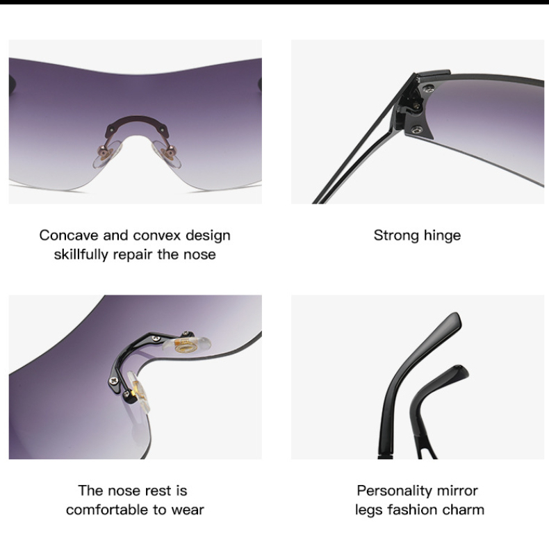 1 Paire De Lunettes De Soleil Tendance Pour Femmes, En Métal Image6