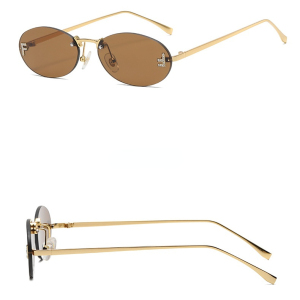 1 Paire De Lunettes De Soleil Simples En Alliage De Couleur Unie Pour Femmes h5 Image8
