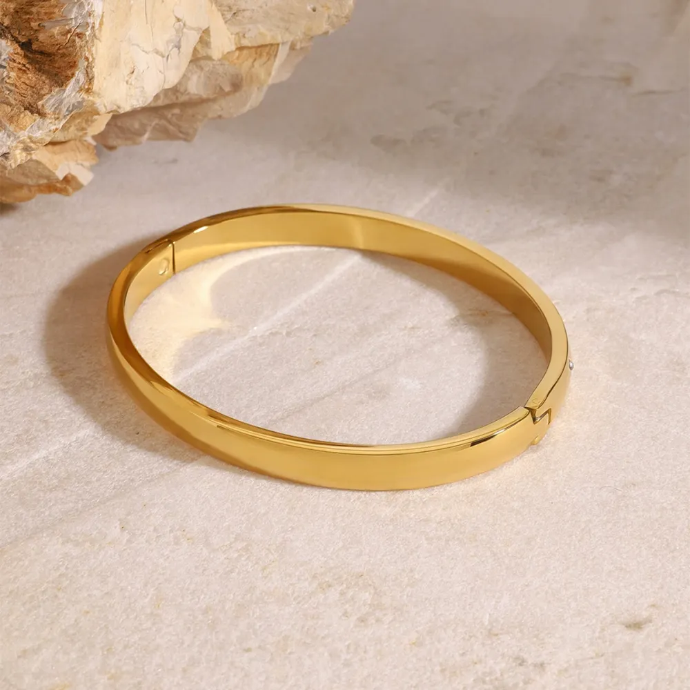 Bracelet Jonc Femme Little Star, Collection Romantique, En Acier Inoxydable, Couleur Or, Imperméable, Assorti À Tous Les Styles. h5Image5