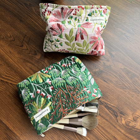 Sac à main en polyester pour femme, série luxueuse, motif floral rétro, 1 pièce