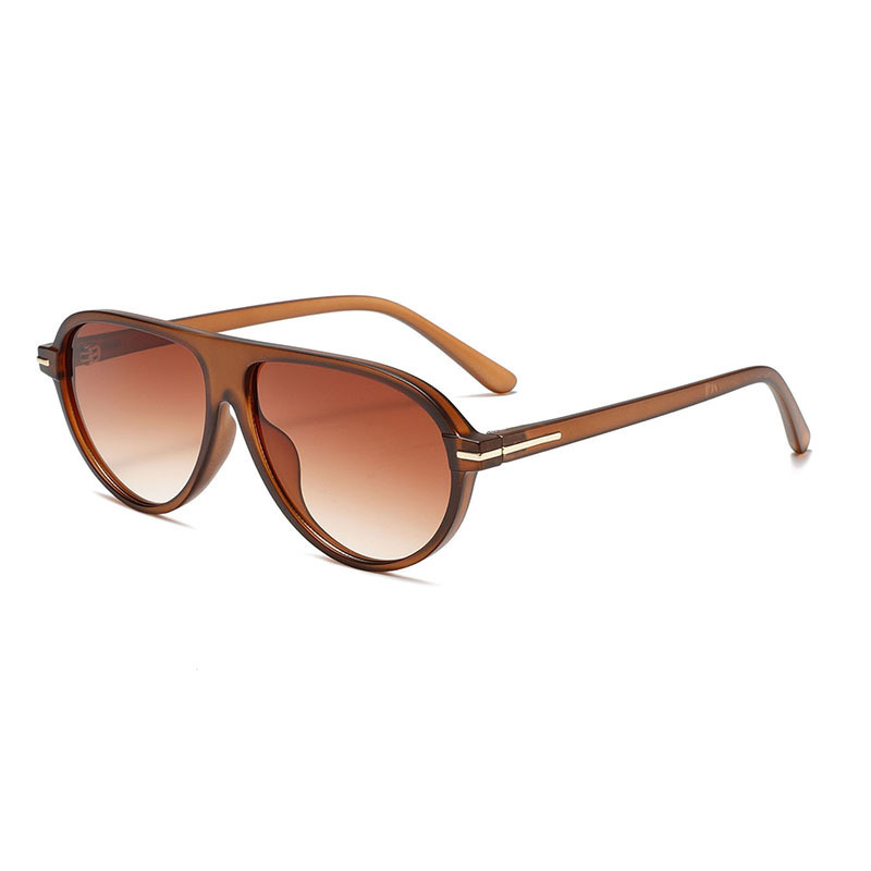 1 Paire De Lunettes De Soleil Simples En Plastique De Couleur Unie Pour Femmes Image3