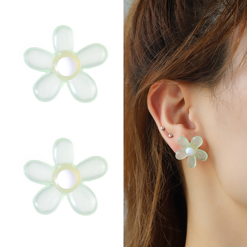 1 Paire De Boucles D'Oreilles À Tige En Résine Naturelle Pour Femme, Série Romantique Image5