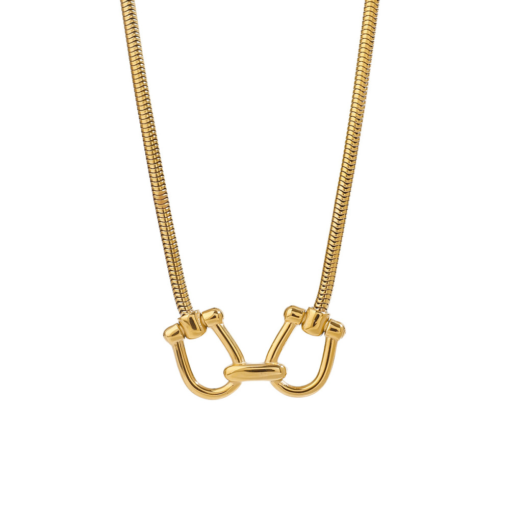 Collier Pendentif Pour Femme En Acier Inoxydable Couleur Or, Série Simple, , 1 Pièce Image10
