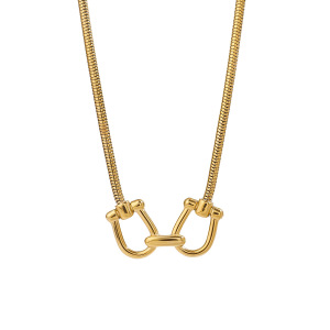 Collier Pendentif Pour Femme En Acier Inoxydable Couleur Or, Série Simple, , 1 Pièce h5 Image10