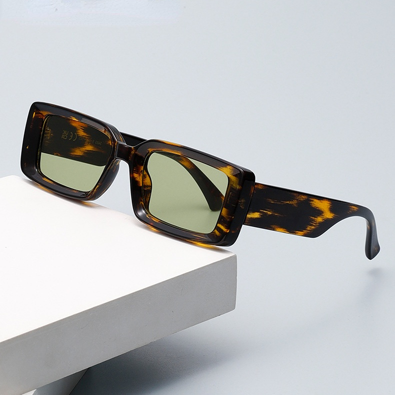 1 Paire De Lunettes De Soleil Femme En Plastique À Imprimé Léopard Rétro, Collection Simple Series Image8