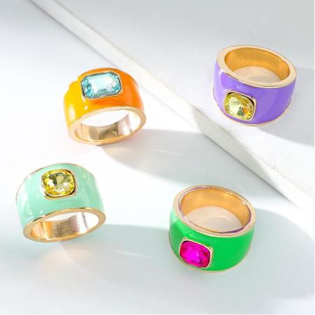 Bague simple pour femme, série luxueuse, style rétro, en alliage de couleurs mélangées