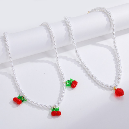 Collier de perles artificielles naturelles pour femme, série romantique, 1 pièce