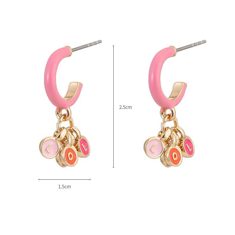 1 Paire De Boucles D'Oreilles En Alliage Pour Femme, Série Romantique, Motif Cœur Mignon Image8