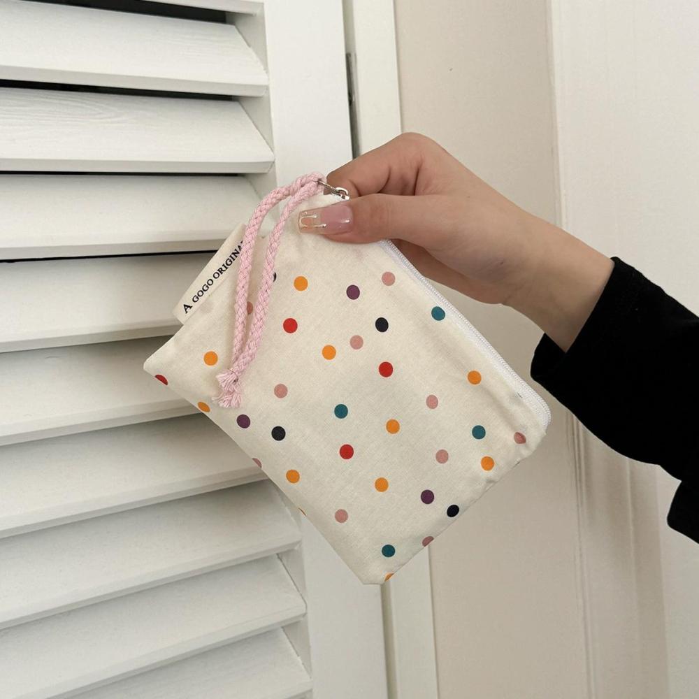 Sac À Main Élégant En Toile À Pois Pour Femme, Série Simple, 1 Pièce Image6