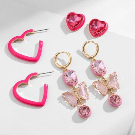 1 paire de boucles d'oreilles élégantes en alliage pour femme, série romantique