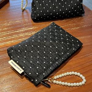 Sac À Main Élégant En Polyester À Pois Pour Femme, Série Classique, 1 Pièce h5 Image7
