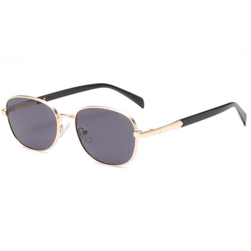 1 Paire De Lunettes De Soleil Simples En Alliage De Couleur Unie Pour Femmes Image4