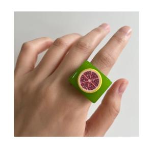 Bague Simple Pour Femme En Résine, Série Romantique, Motif Plantes De Vacances, 1 Pièce h5 Image7