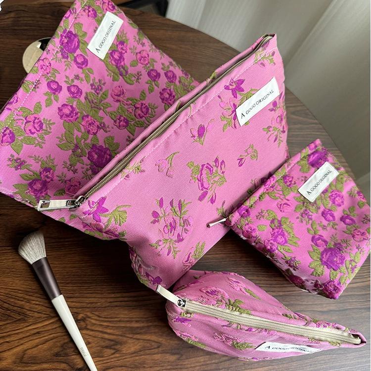 Sac À Main En Polyester Pour Femme, Série Luxueuse, Motif Floral Rétro, 1 Pièce Image5