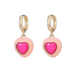 1 Paire De Boucles D'Oreilles Pendantes En Alliage Pour Femme, Série Romantique, Motif Cœur h5 Image9