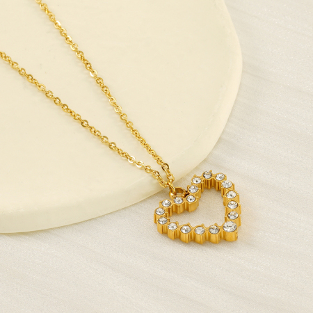 1 paire de colliers légers en acier titane pour femme, pendentifs en forme de cœur et de diamant, chaîne de clavicule, bijoux pour femme