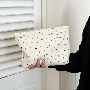 Sac À Main Élégant En Toile À Pois Pour Femme, Série Simple, 1 Pièce h5 Image5