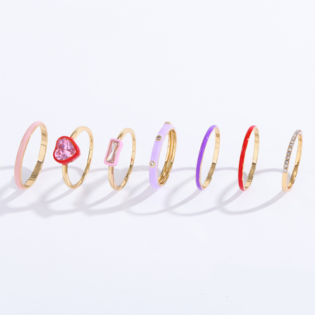 Bague simple en alliage pour femme, série romantique, élégante, cœur