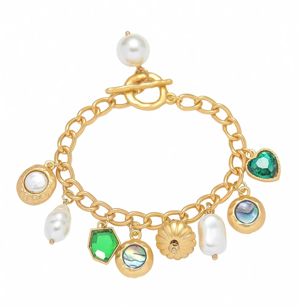 Bracelet À Breloques Rétro En Alliage Pour Femme, Série Luxueuse, Motif Cœur Image6