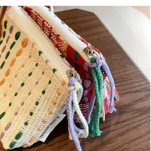 Sac À Main En Polyester À Carreaux Pour Femme, Série Ethnique, 1 Pièce h5 Image8