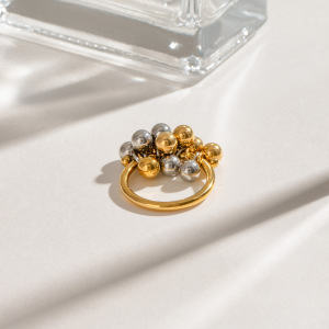 Bague Simple Pour Femme, Collection Minimaliste, Design Quotidien, En Acier Inoxydable Imperméable, Coloris Or Et Argent. Modèle Irrégulier. h5 Image8