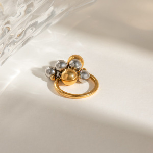 Bague Simple Pour Femme, Collection Minimaliste, Design Quotidien, En Acier Inoxydable Imperméable, Coloris Or Et Argent. Modèle Irrégulier. h5 Image7