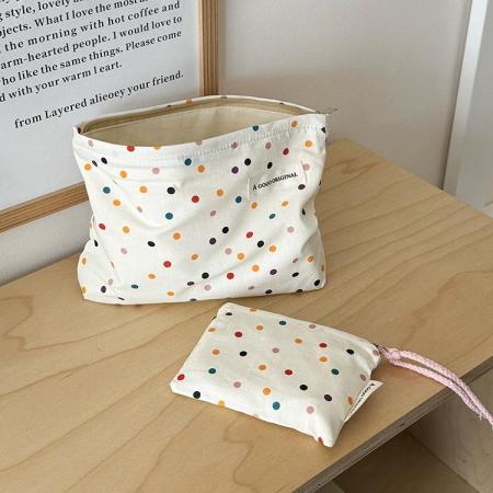 Sac à main élégant en toile à pois pour femme, série simple, 1 pièce