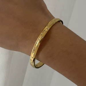 Bracelet Jonc Femme Little Star, Collection Romantique, En Acier Inoxydable, Couleur Or, Imperméable, Assorti À Tous Les Styles. h5 Image7