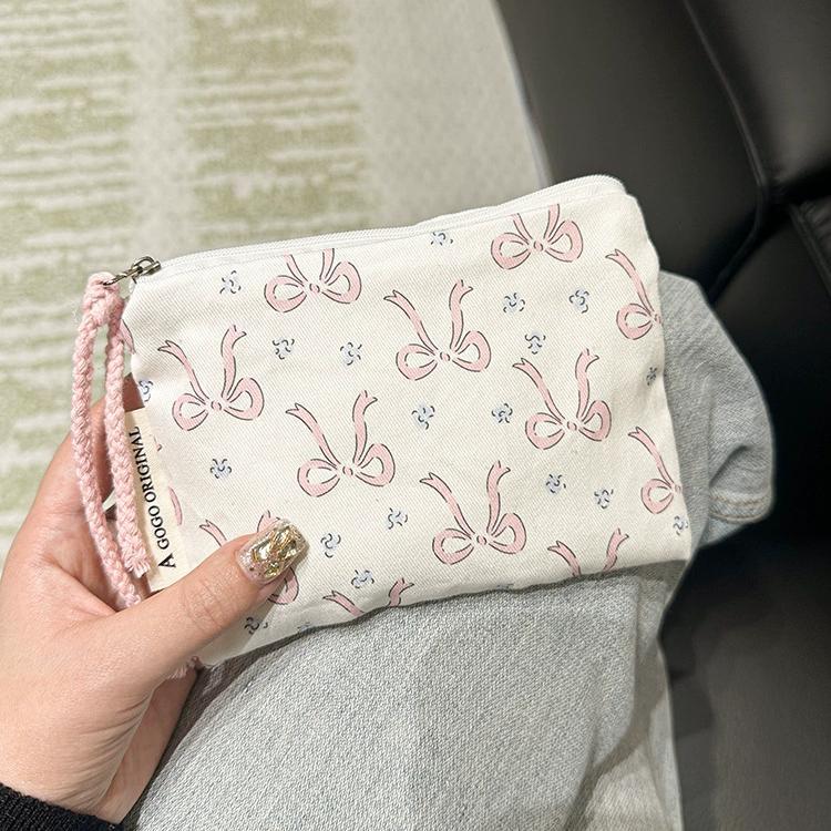 Sac En Toile Pour Femme, Série Romantique, Motif Nœud Papillon, 1 Pièce Image6