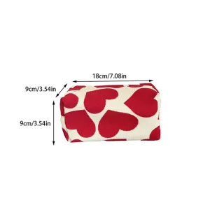 Sac À Main En Velours Côtelé Pour Femme, Série Romantique, Motif Cœur Mignon, 1 Pièce h5 Image7