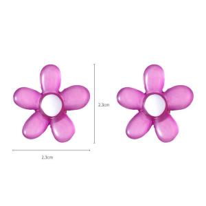 1 Paire De Boucles D'Oreilles À Tige En Résine Naturelle Pour Femme, Série Romantique h5 Image8