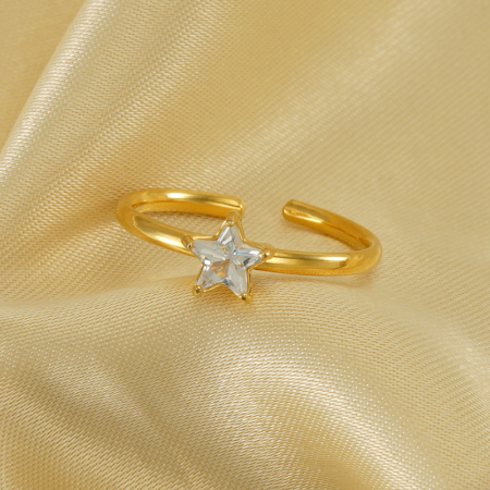 1 paire de bagues en acier inoxydable transfrontalier incrustées de zircons pour femmes, bagues en acier titane de luxe légères et assorties pour femmes, bagues réglables