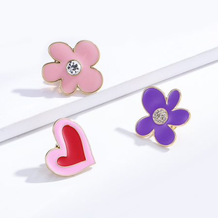 Broche en alliage pour femme, série romantique, motif cœur rétro, 1 pièce