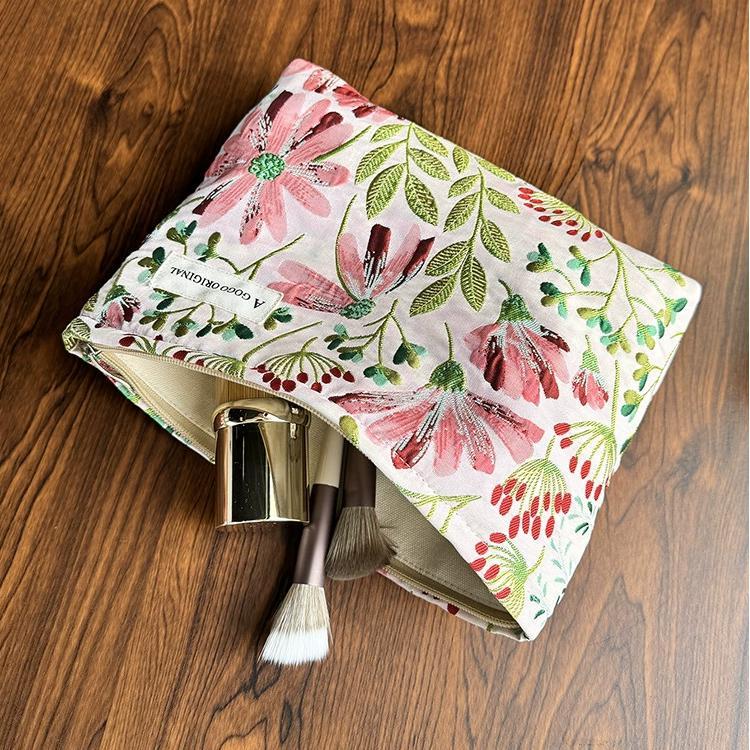 Sac À Main En Polyester Pour Femme, Série Luxueuse, Motif Floral Rétro, 1 Pièce Image8