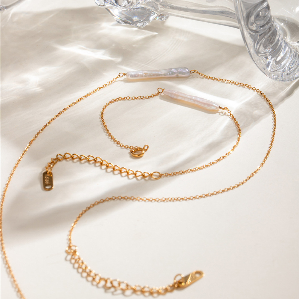 Bracelet À Breloques Élégant Rond En Acier Inoxydable Plaqué Or  Pour Femme, Série Classique, 1 Pièce Image7
