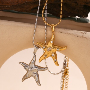 Collier Pendentif Femme Ol Turtle En Acier Inoxydable Étanche Couleur Or, Collection Luxe 1 Pièce h5 Image8