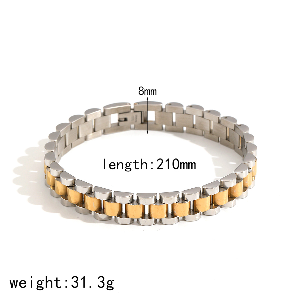 Bracelet De Montre Minimaliste Unisexe En Acier Inoxydable Étanche Couleur Or (1 Pièce) Image7