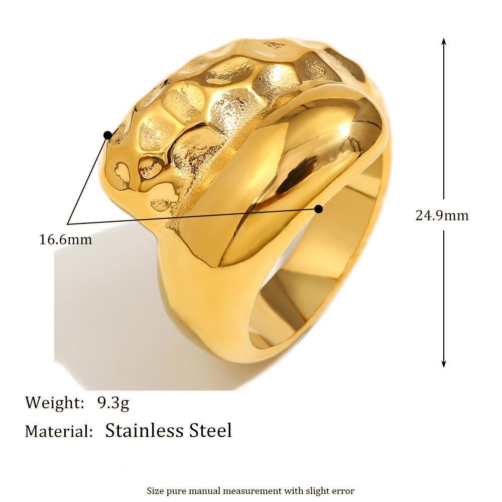 Bague Simple Pour Femme Daily Twist En Acier Inoxydable, Étanche, Couleur Or (1 Pièce). h5Image9