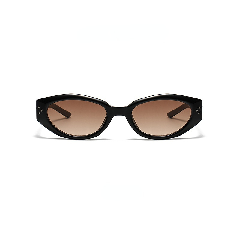Lunettes De Soleil Rétro En Plastique De Couleur Unie Pour Femme, Série Simple, 1 Pièce Image3