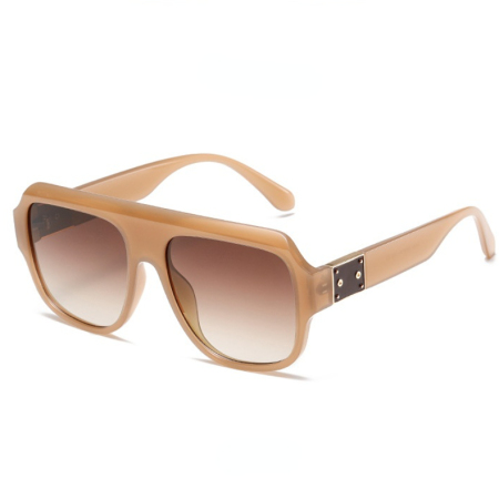 Lunettes de soleil pour femmes, 1 pièce, série simple, décontractées, couleur unie, en plastique