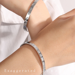 Bracelet Pour Femme En Acier Inoxydable Doré Avec Strass, Série Simple, Motif Tortue Classique, 1 Pièce h5 Image8