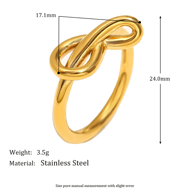 Bagues Minimalistes Pour Femmes, En Acier Inoxydable, Étanches, Couleur Or, Avec Nœud Papillon Simple Image7