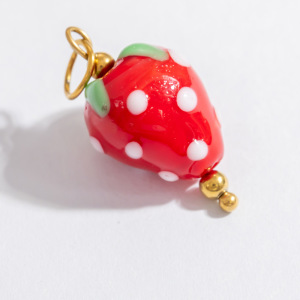 Pendentif Femme En Acier Inoxydable Doré, Émail Naturel Couleur Fruits, 1 Pièce, Série Chromatic h5 Image11