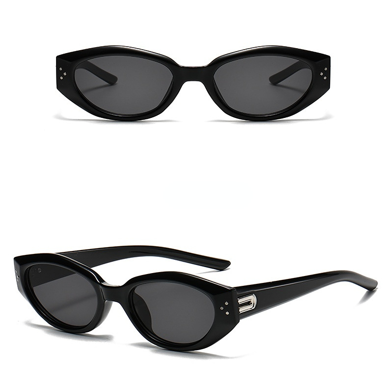 Lunettes De Soleil Rétro En Plastique De Couleur Unie Pour Femme, Série Simple, 1 Pièce Image7