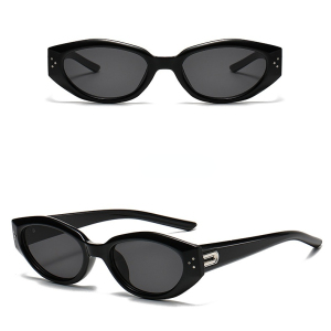 Lunettes De Soleil Rétro En Plastique De Couleur Unie Pour Femme, Série Simple, 1 Pièce h5 Image7