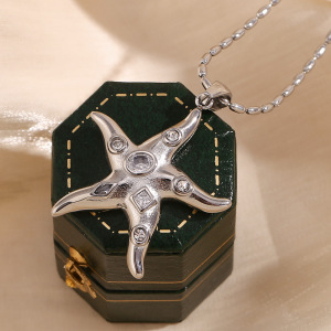 Collier Pendentif Femme Ol Turtle En Acier Inoxydable Étanche Couleur Or, Collection Luxe 1 Pièce h5 Image10