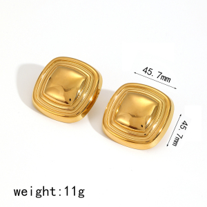 1 Paire De Boucles D'Oreilles Puces Pour Femme, Style Moderne Chic En Forme D'Étoile, En Acier Inoxydable Étanche, Coloris Or Et Argent. h5 Image5