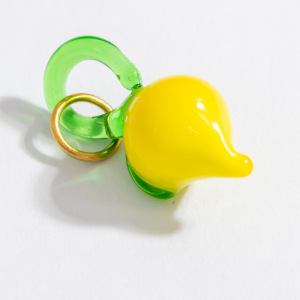 Pendentif Femme En Acier Inoxydable Doré, Émail Naturel Couleur Fruits, 1 Pièce, Série Chromatic h5 Image10